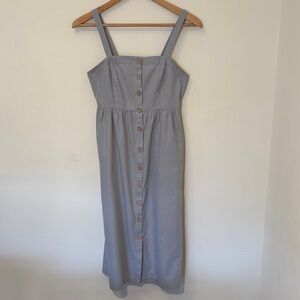 Urban Outfitters Light Gray Button-Front Midi Dress